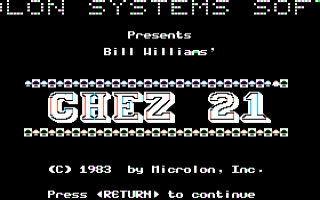 Chez 21 Title Screen